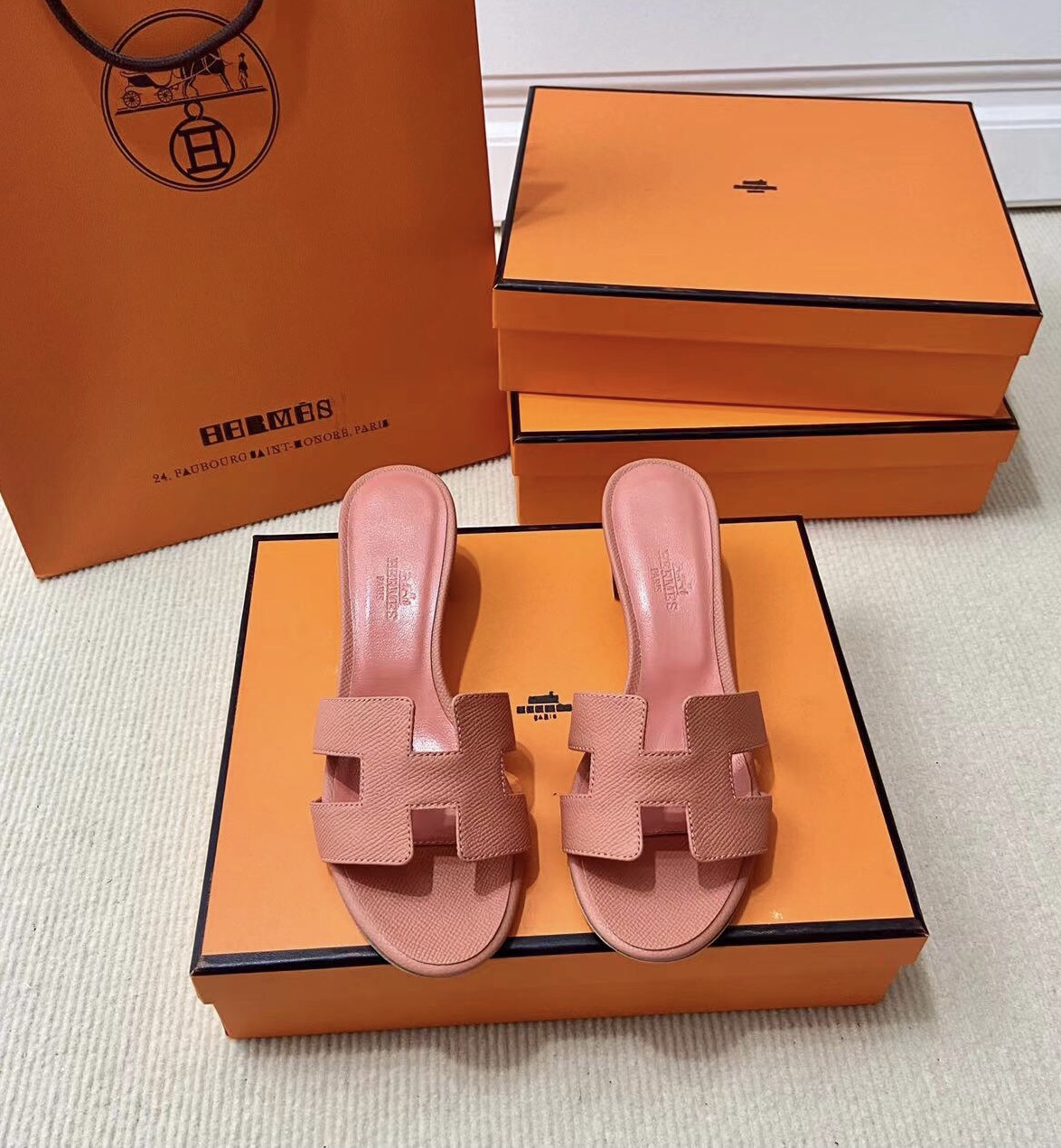 에르메스 올수공 오아시스 슬리퍼 샌들 앱송 36